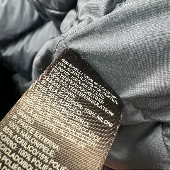 North Face Down Parka Fur Hood Navy Blue Women’s Large Long Coat Goosedown - Picture 3 of 10